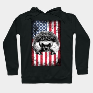 Patriotic Porcupine American Flag Hoodie